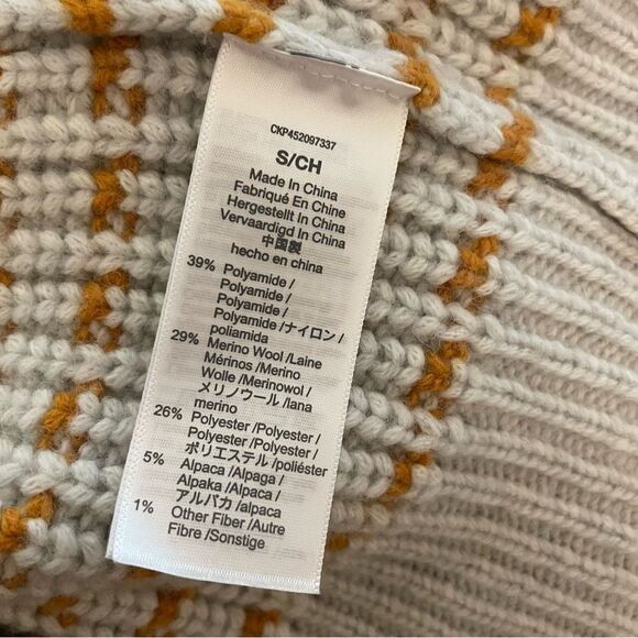 Madewell Striped Barfield Sweater 70's Inspired Retro Ski Wool Blend Size Small - Picture 8 of 8